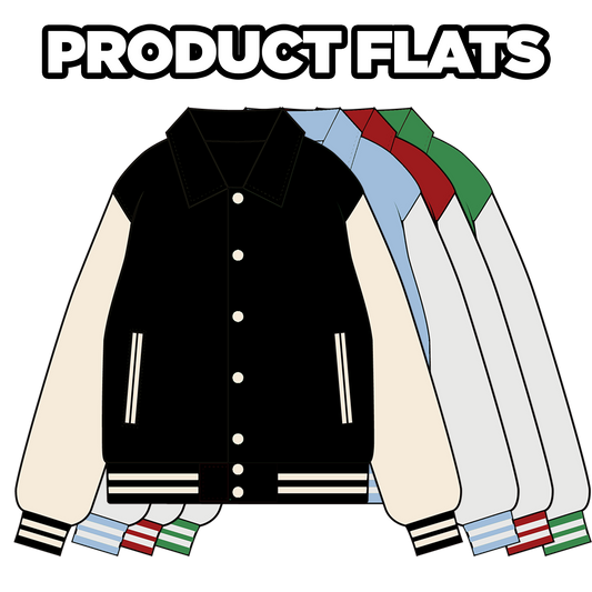 Letterman Jacket Product Flats - Digital Product
